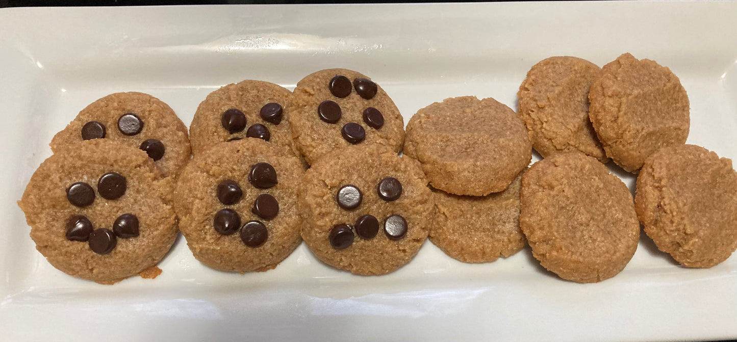 Rhon & Shorty's half n half peanut butter cookies and peanut butter chocolate chip cookies